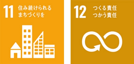11.住み続けられるまちづくりを、12.つくる責任、つかう責任の画像