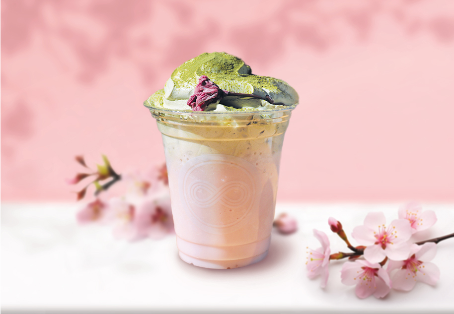 桜と煎茶のスムージー