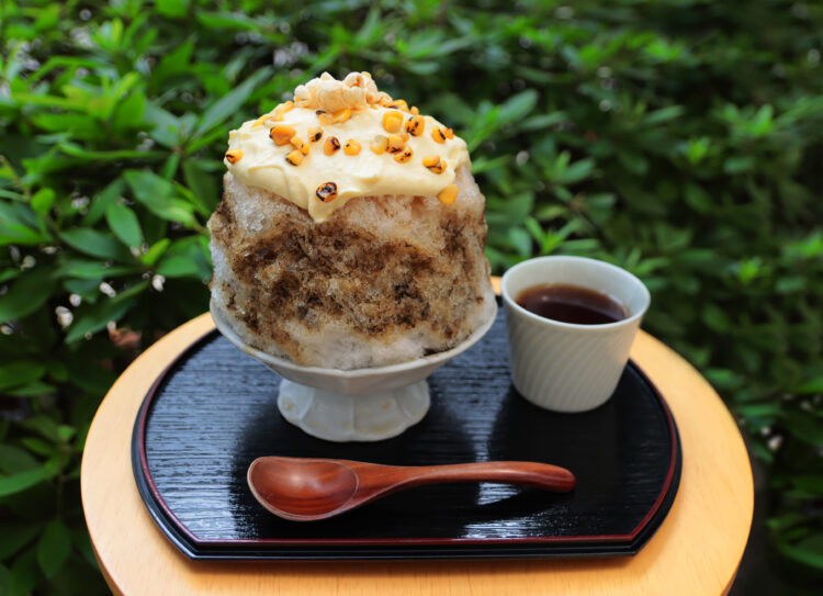 とうもろこしとほうじ茶のかき氷